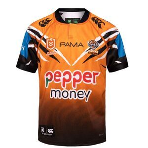 Canterbury Childrens/Kids West Tigers Home Jersey / Orange/White/Black